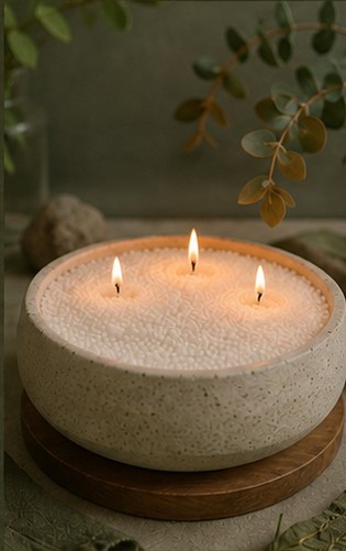 Vela perlada encendida